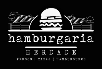 Sinal da marca HAMBURGARIA HERDADE PREGOS TAPAS HAMBURGUERS